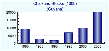 Guyana. Chickens Stocks (1000)