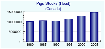 Canada. Pigs Stocks (Head)